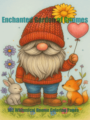 Enchanted Garden of Gnomes – 102 Whimsical Gnome Coloring Pages